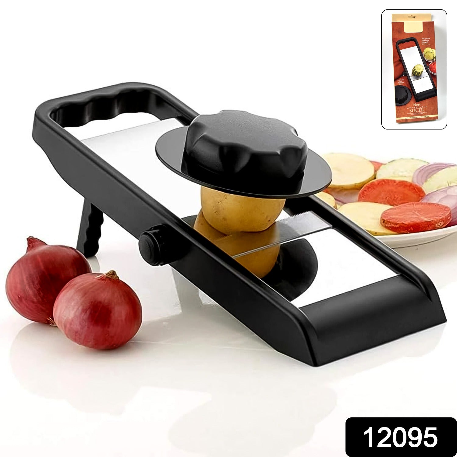 Adjustable Slicer Stainless Steel And Plastic Premium Multipurpose Potato  Onion Slicer And Grater (1 Pc) Adjustable Slicer Stainless Steel And Plastic Premium Multipurpose Potato  Onion Slicer And Grater (1 Pc)